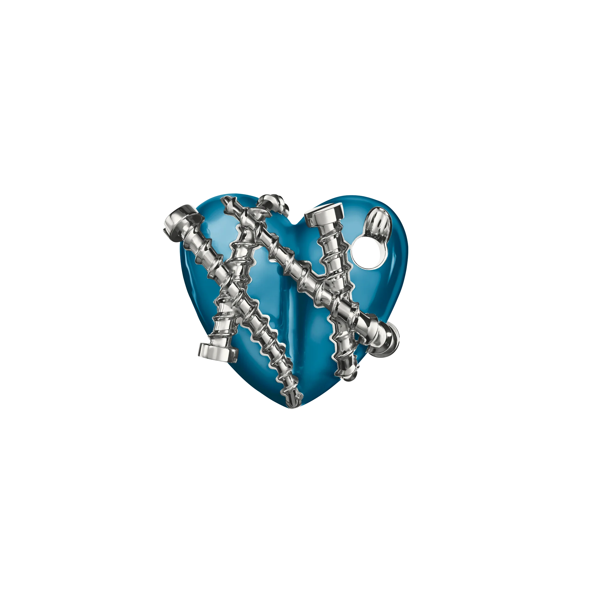 Bullet Hole Heart Pendant with Screws - Image 6