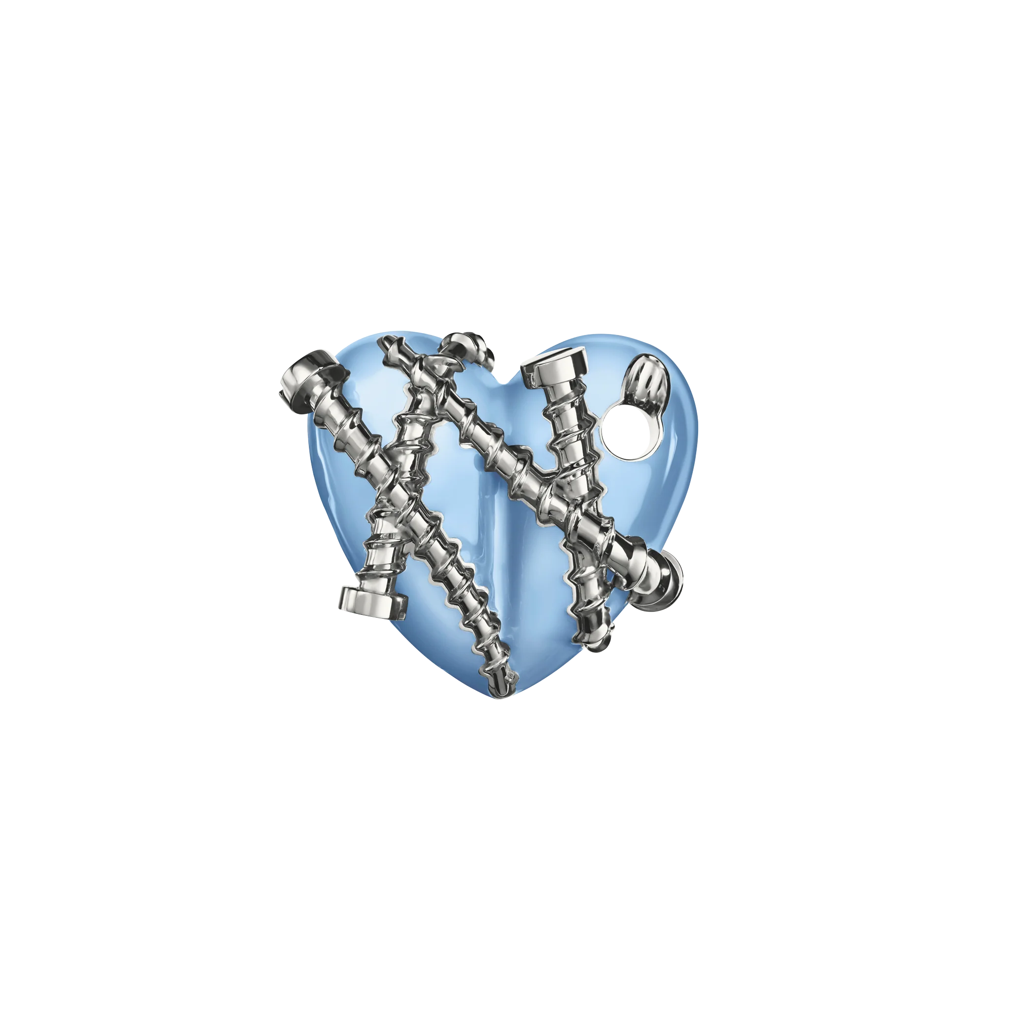 Bullet Hole Heart Pendant with Screws - Image 7