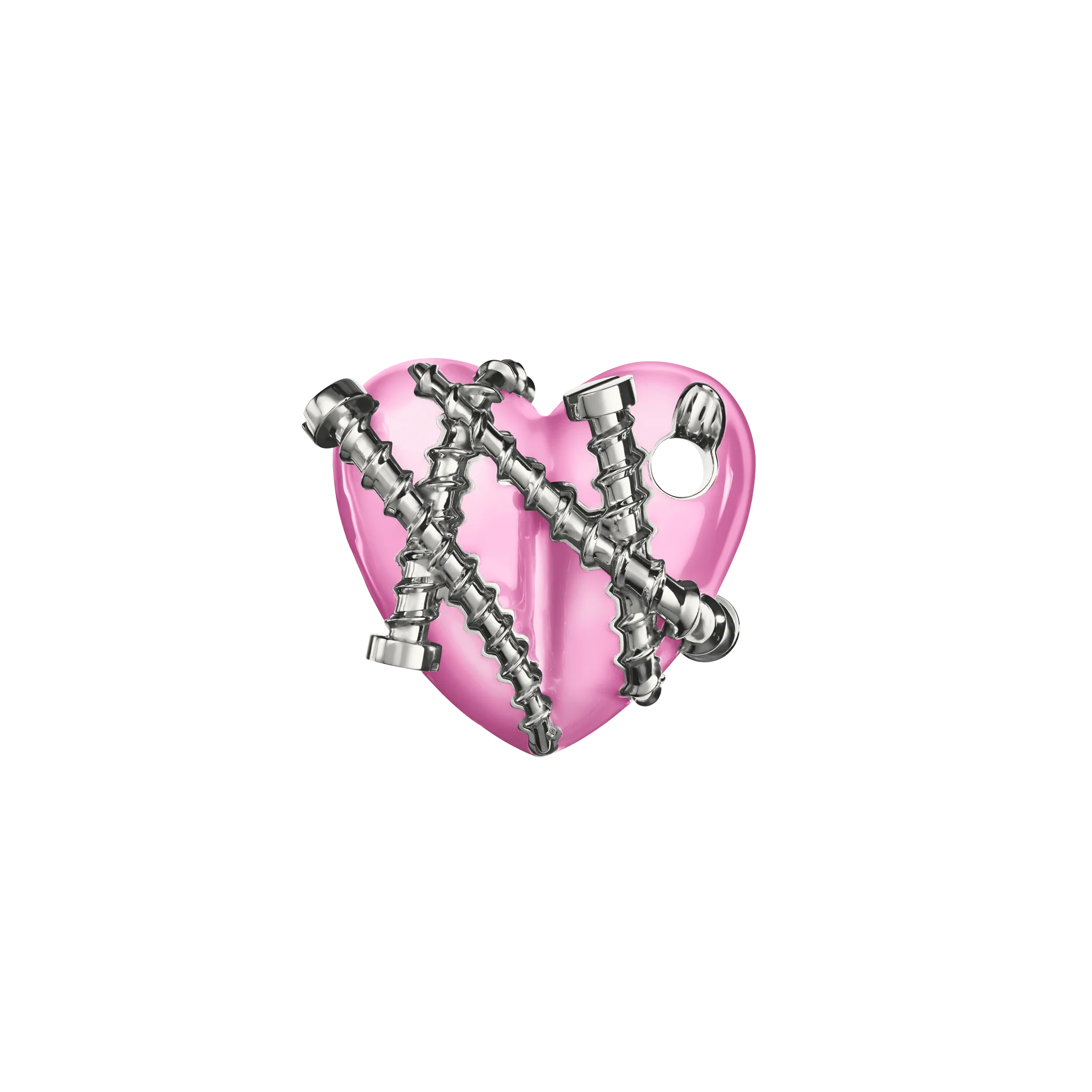 Bullet Hole Heart Pendant with Screws - Image 8