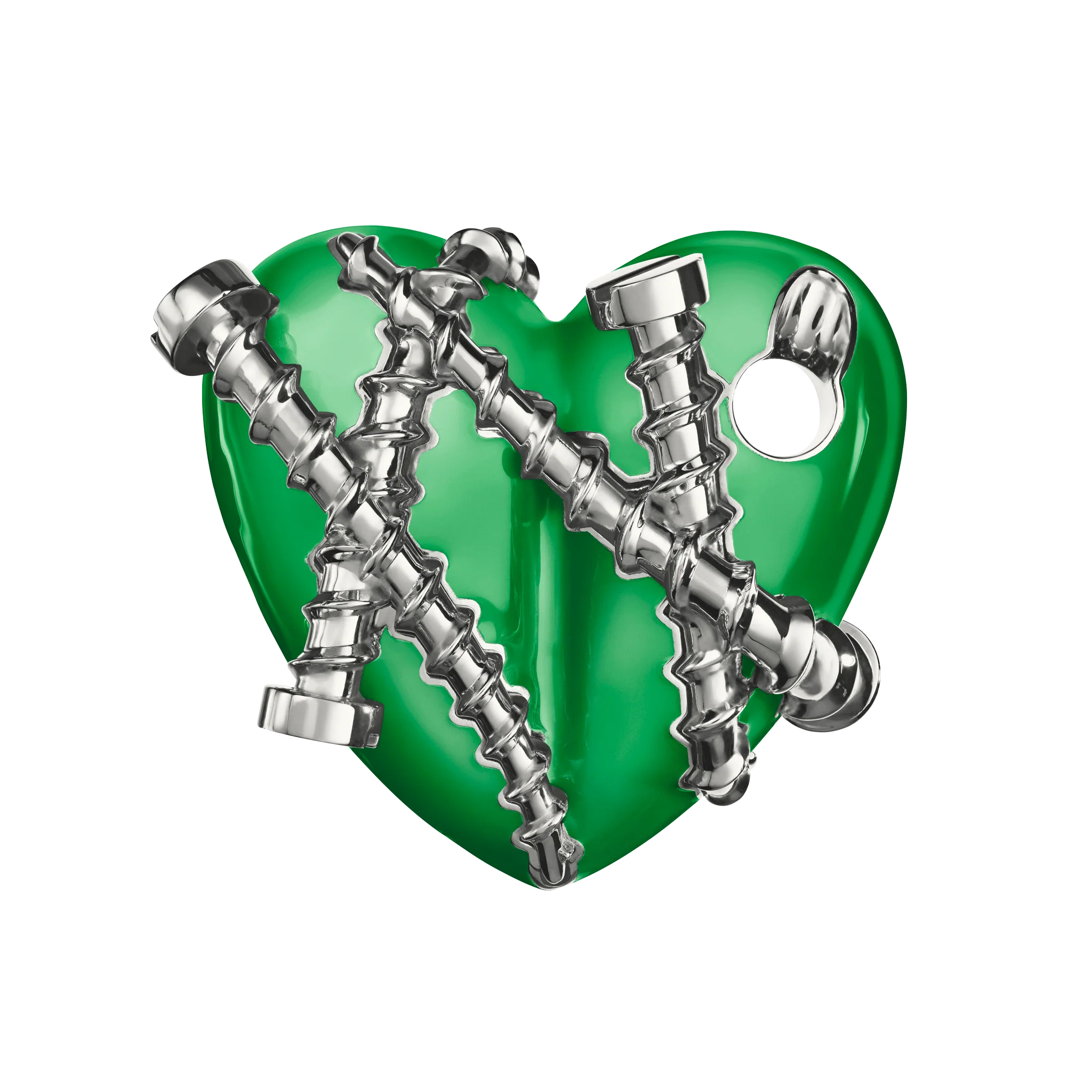 Bullet Hole Heart Pendant with Screws XL - Image 5