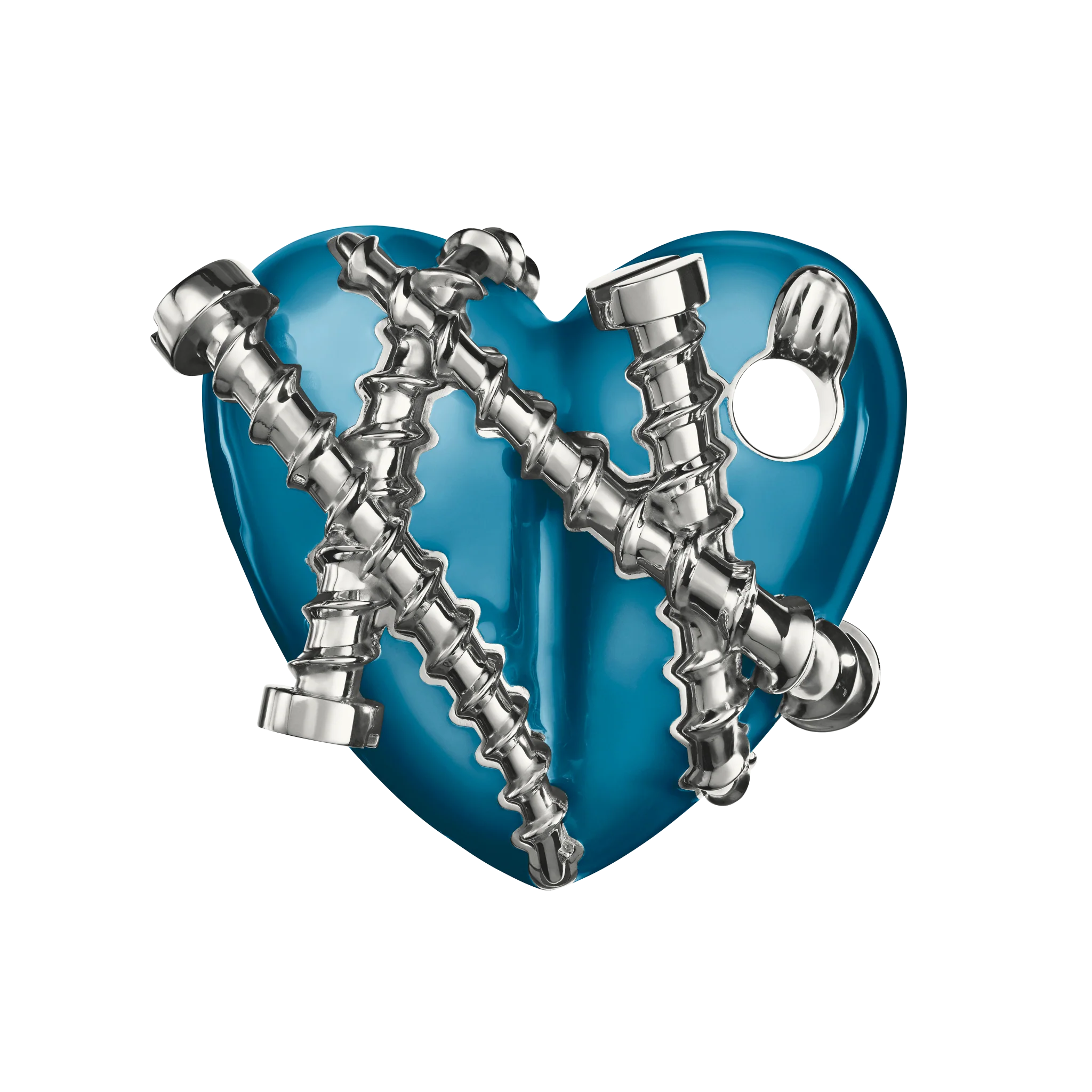 Bullet Hole Heart Pendant with Screws XL - Image 6