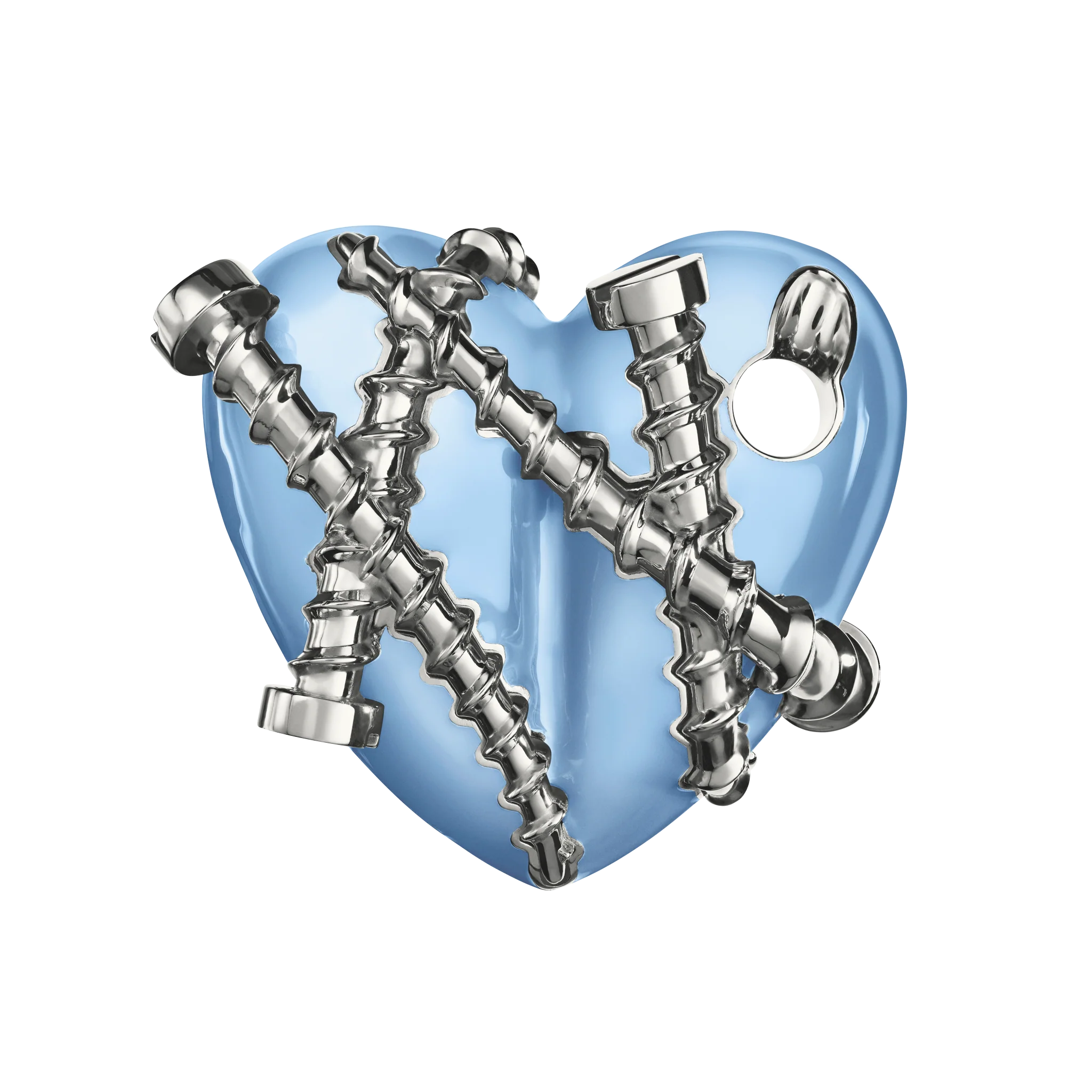 Bullet Hole Heart Pendant with Screws XL - Image 7