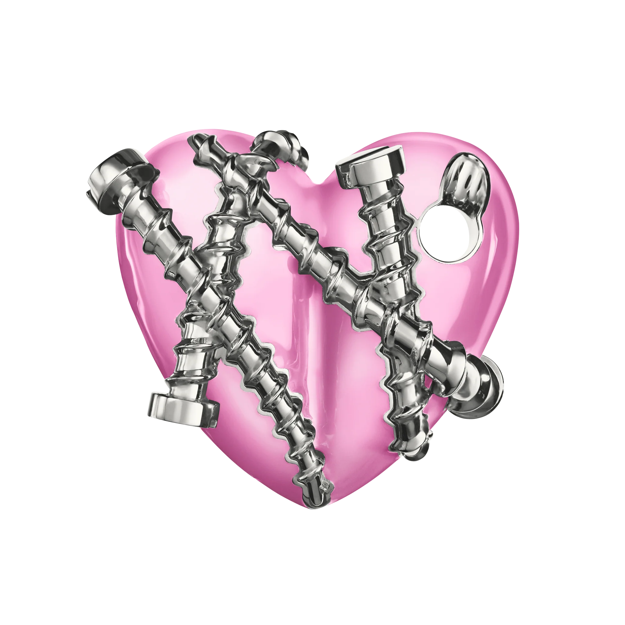 Bullet Hole Heart Pendant with Screws XL - Image 8