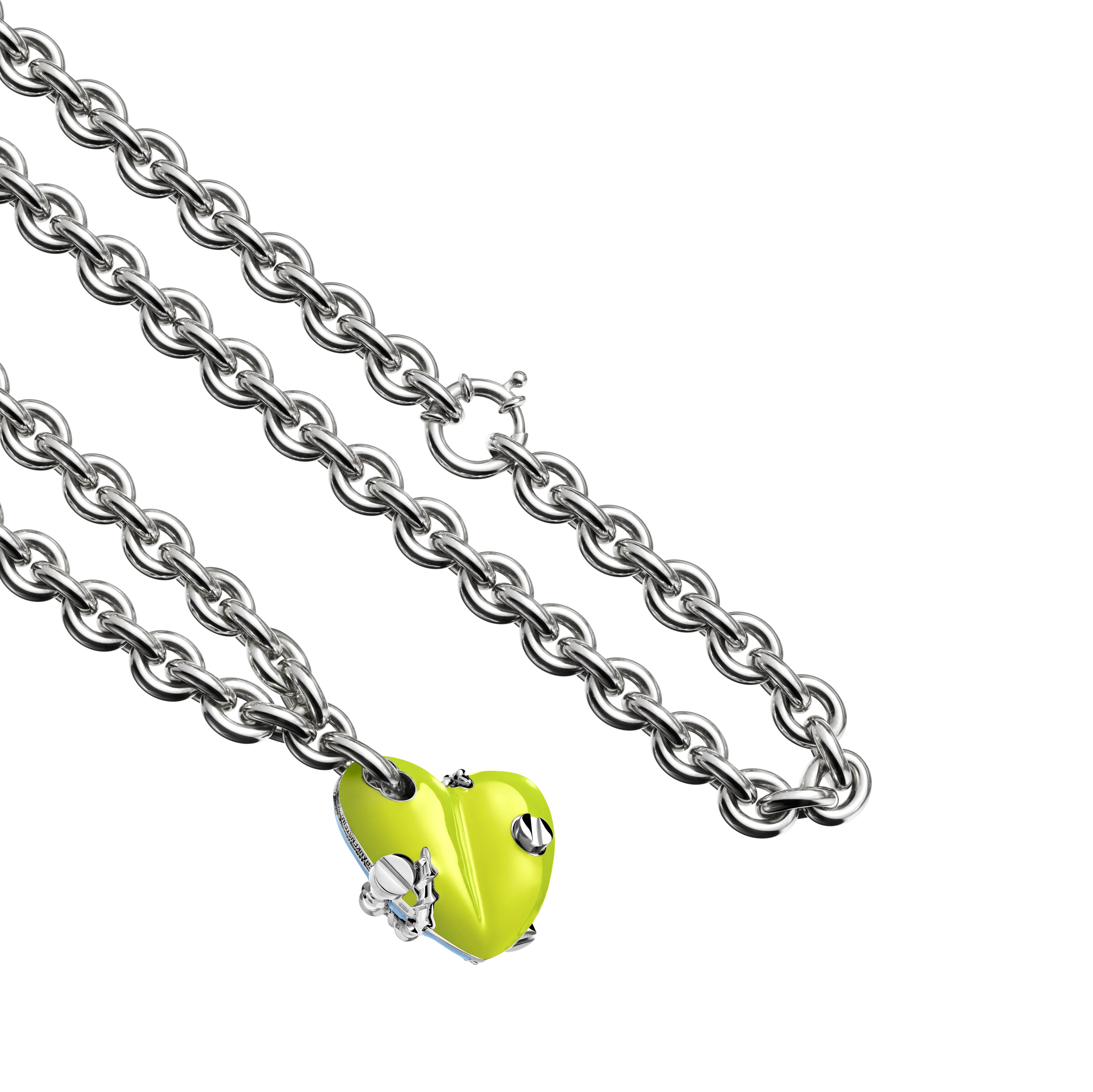 Bullet Hole Heart Pendant with Screws XL with Chain - Image 15